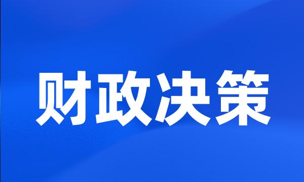 财政决策