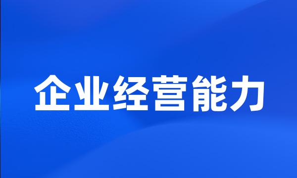 企业经营能力