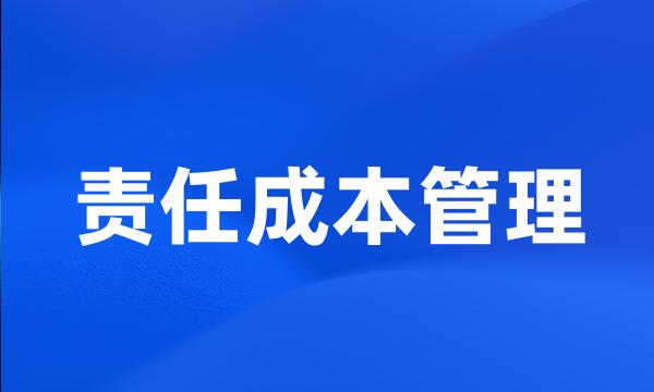 责任成本管理