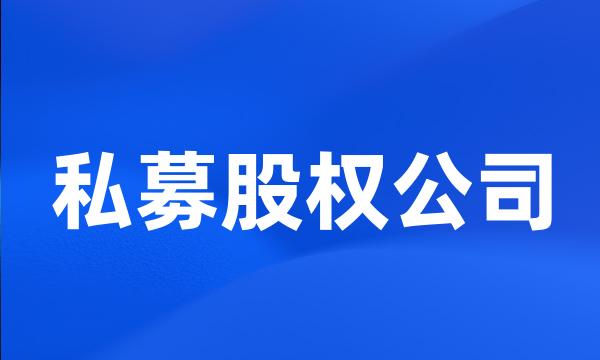 私募股权公司