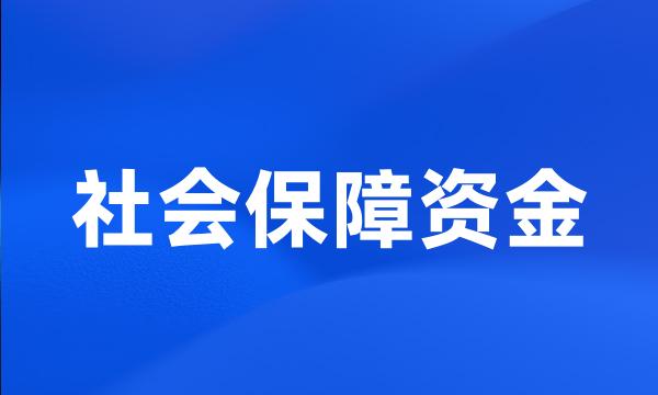 社会保障资金