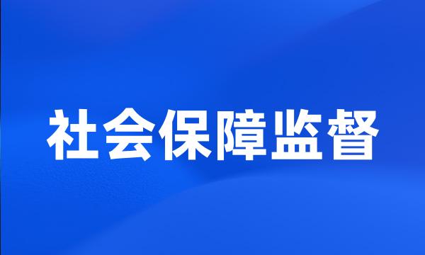 社会保障监督