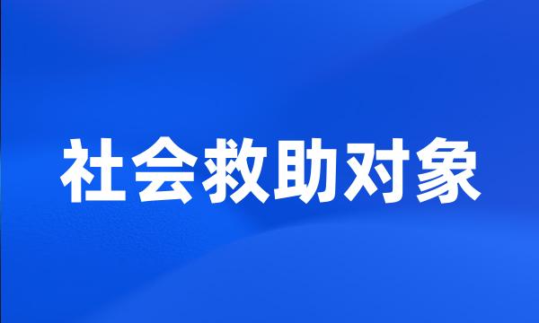 社会救助对象