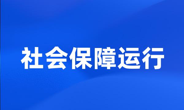 社会保障运行