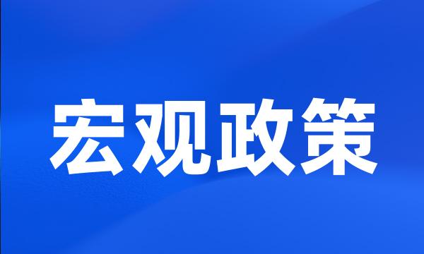 宏观政策