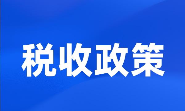 税收政策