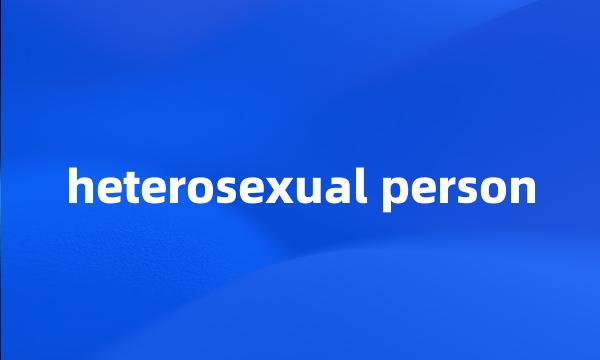 heterosexual person