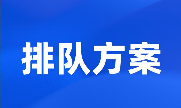 排队方案