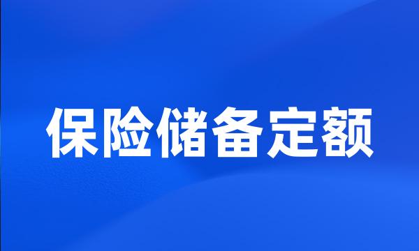 保险储备定额