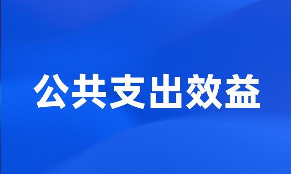 公共支出效益