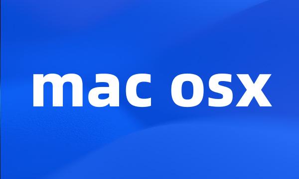 mac osx