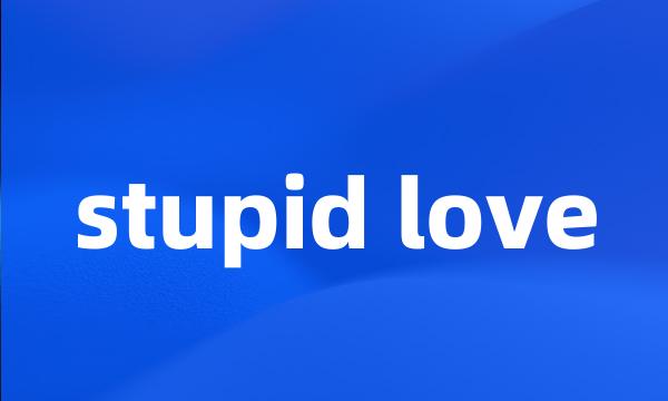 stupid love