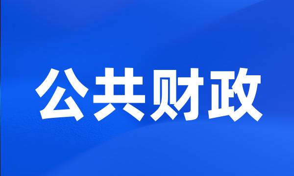 公共财政