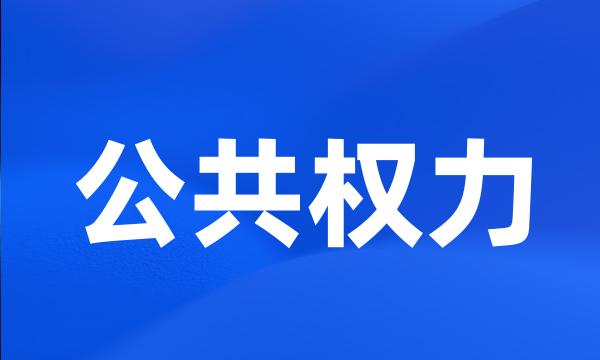 公共权力