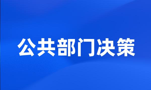 公共部门决策