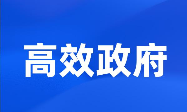 高效政府