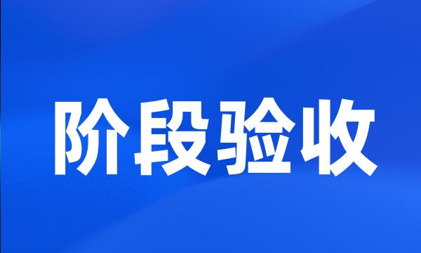 阶段验收