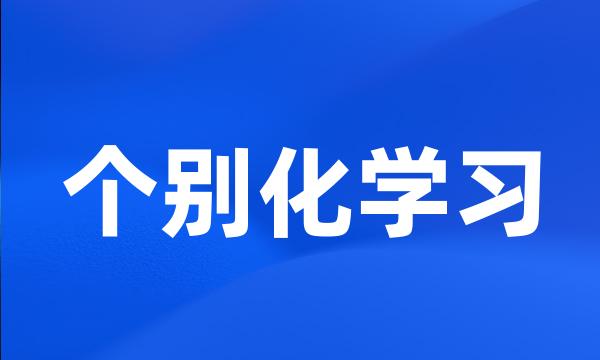 个别化学习