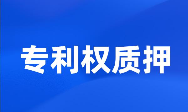 专利权质押