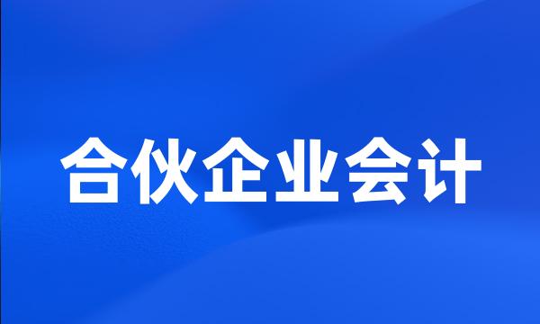 合伙企业会计