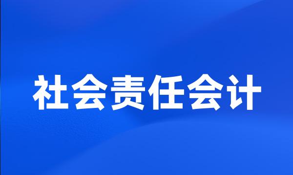 社会责任会计