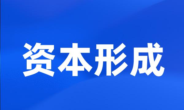 资本形成