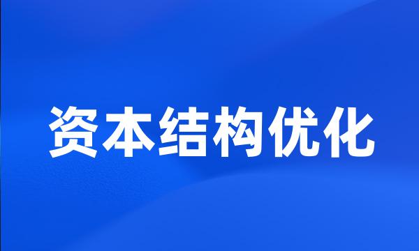 资本结构优化