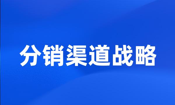 分销渠道战略