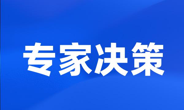 专家决策