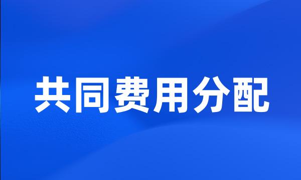 共同费用分配