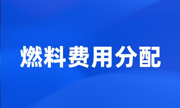 燃料费用分配