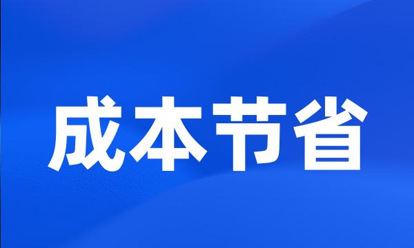 成本节省