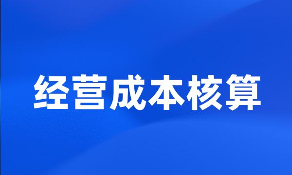 经营成本核算