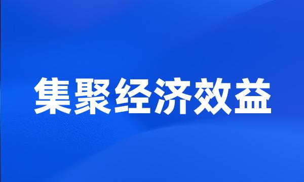 集聚经济效益