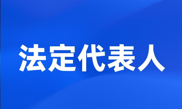 法定代表人