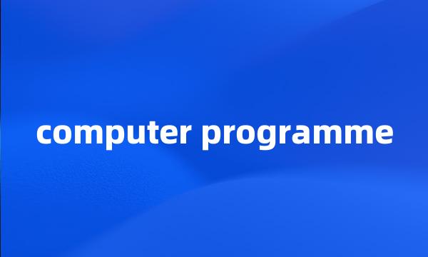 computer programme