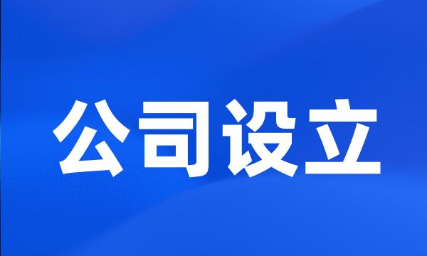 公司设立