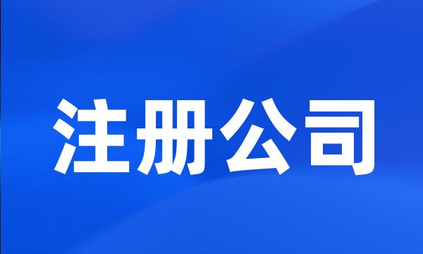 注册公司