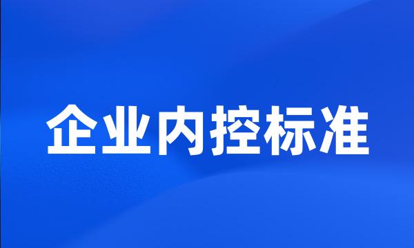 企业内控标准