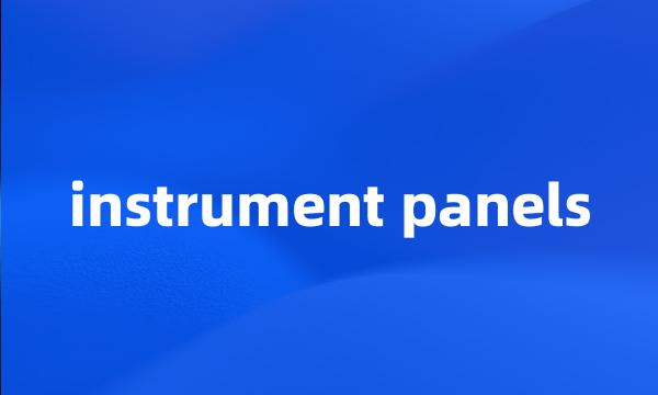 instrument panels