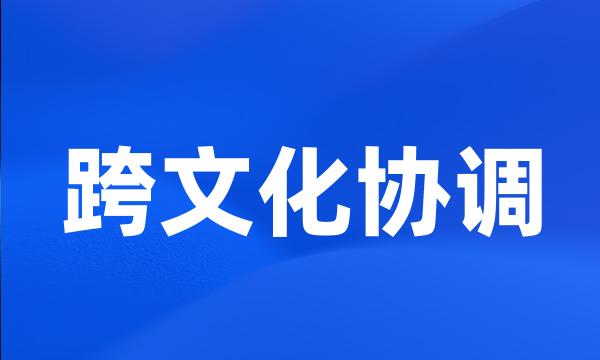 跨文化协调