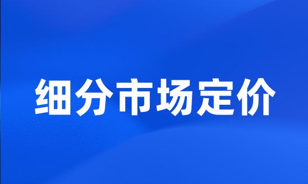 细分市场定价