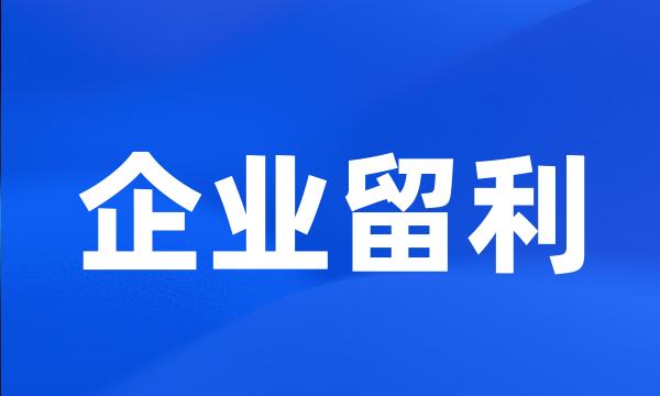 企业留利