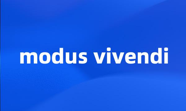 modus vivendi