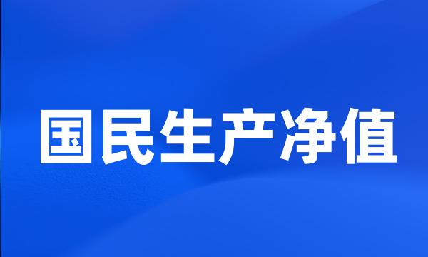 国民生产净值