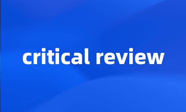 critical review
