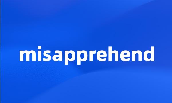 misapprehend