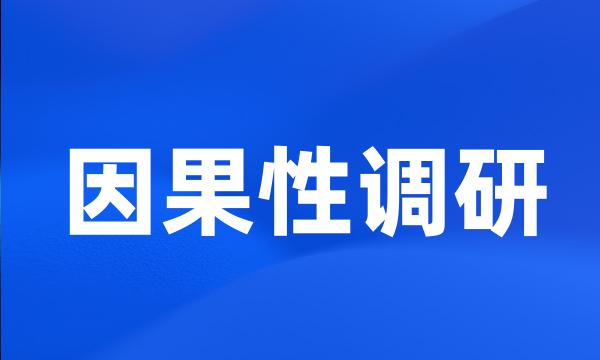 因果性调研