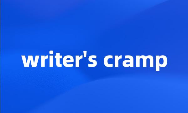 writer's cramp