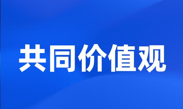 共同价值观